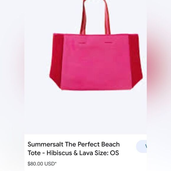 summersalt Handbags - Summersalt pink and red neoprene tote.  NWT. The perfect beach tote